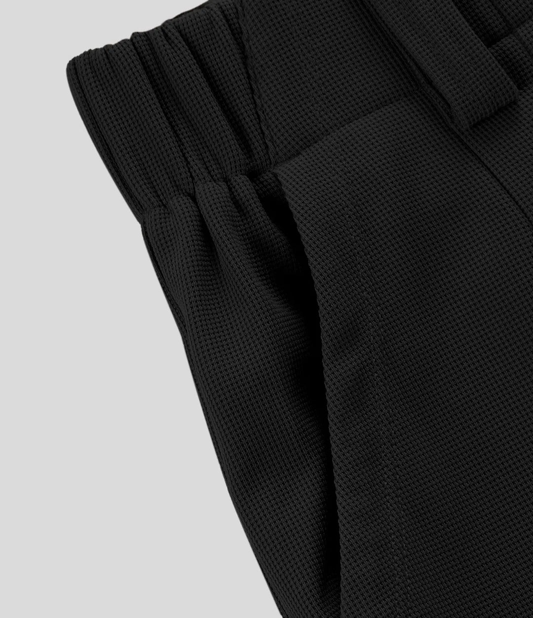 High Waisted Side Pocket Wide Leg Waffle Work Pants